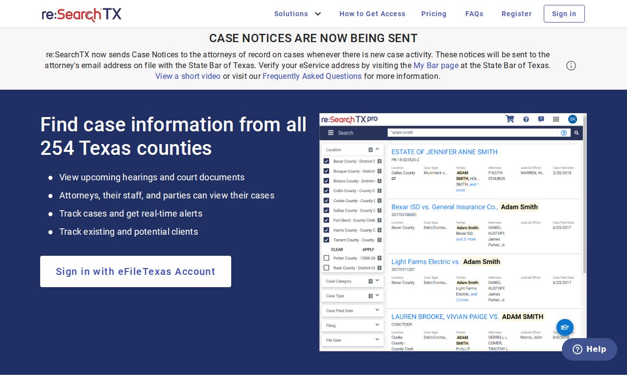 Foard County criminal case stages in re SearchTX