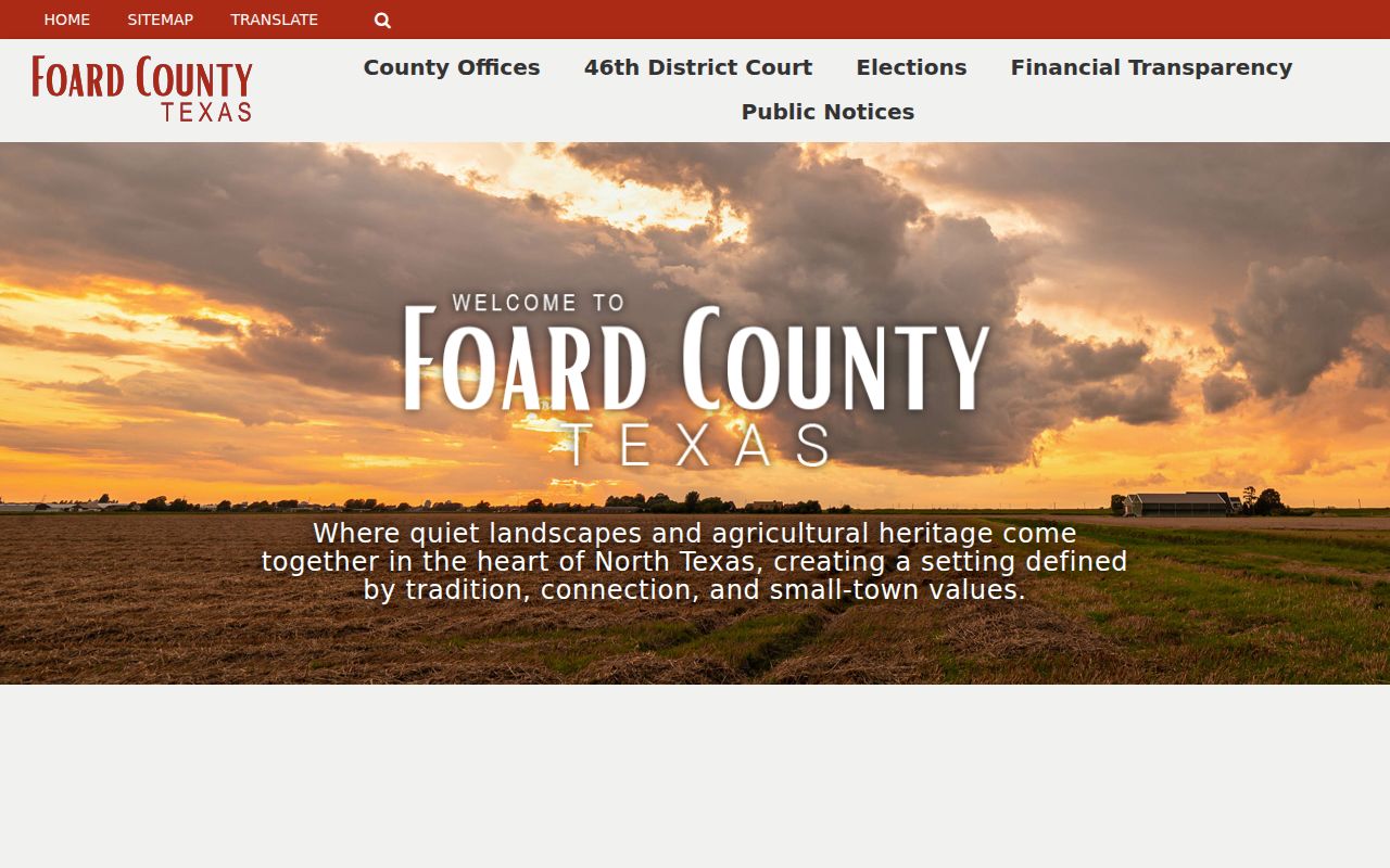 Official Foard County courthouse and services webpage